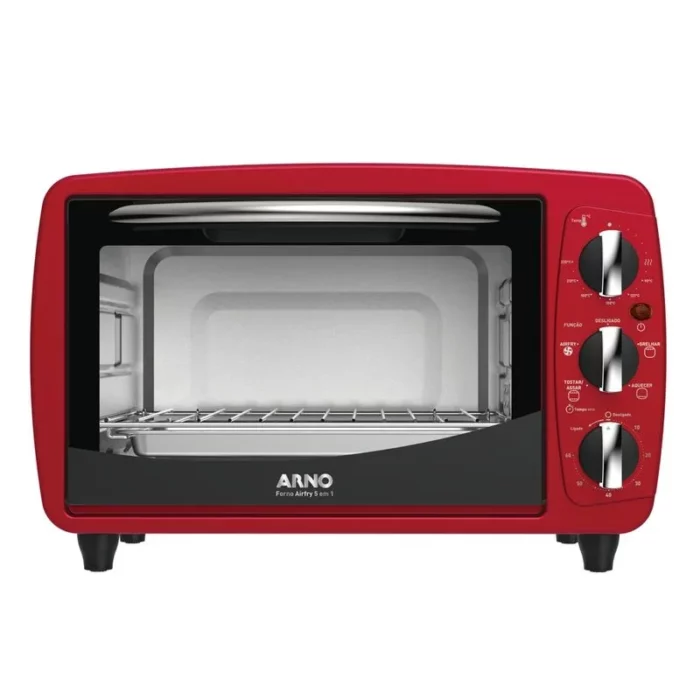 Forno Elétrico Arno Airfry 5 em 1 com 20L de Capacidade Vermelho FOR3