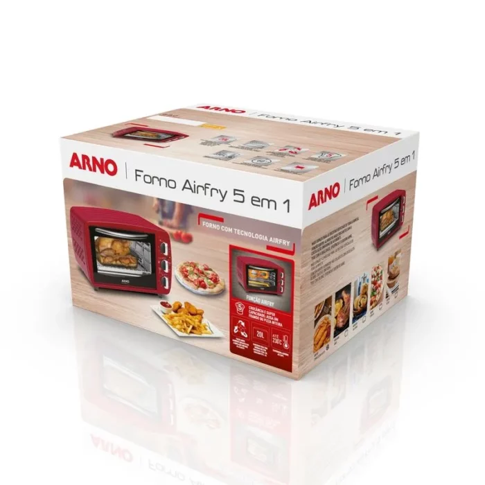 Forno Elétrico Arno Airfry 5 em 1 com 20L de Capacidade Vermelho FOR3 - Image 5