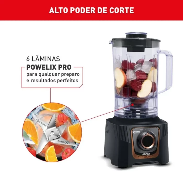 Liquidificador Arno Power Max Autolock 1400W Cinza Chumbo LN81 - Image 5