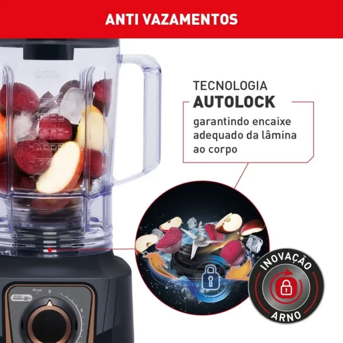 Liquidificador Arno Power Max Autolock 1400W Cinza Chumbo LN81 - Image 7