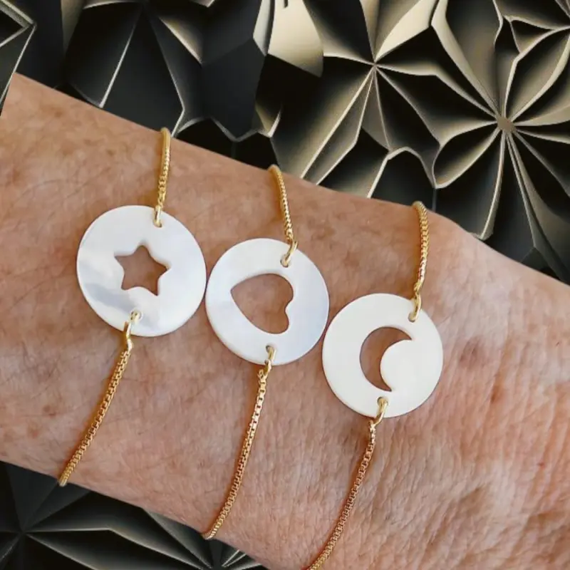 Pulseira Bipartida Veneziana Banho Ouro com Zircônia e Entremeio de Madrepérola By Solange Marçal