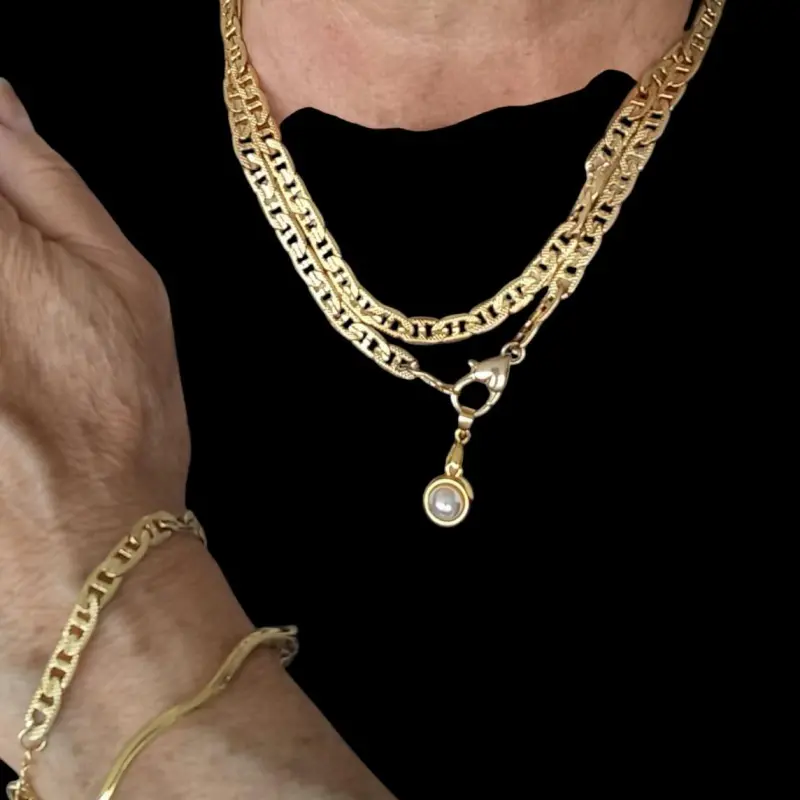 Corrente Estilo Cartier 46cm Banho 2ml de Ouro 18K By Solange Marçal