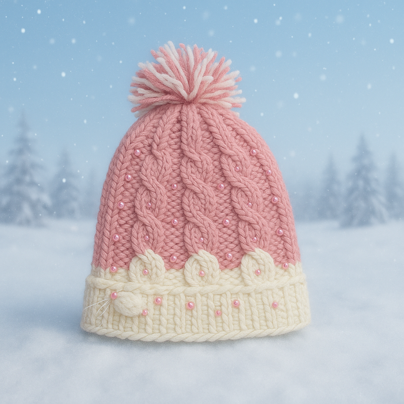 🧶🌸❄️ Touca de Crochê “Aurora de Neve” – Galipolo Piton ❄️🌸🧶