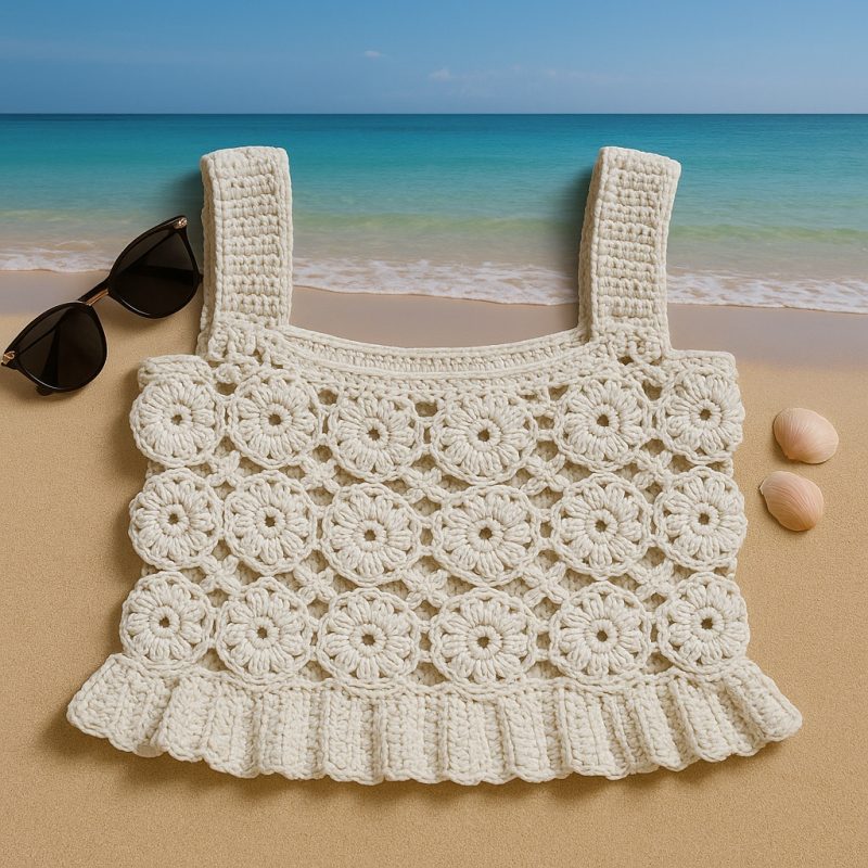 🌊🏖️ Blusa de Crochê “Maré Serena” – Galipolo Piton 🐚☀️