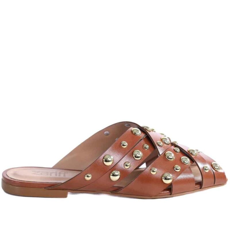 Mule Feminino Zariff com Maxi Esferas 50435-91095 Caramelo Incolor