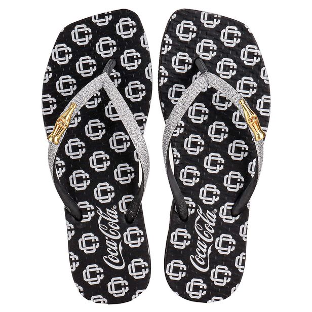 Chinelo Feminino Carlo Square Coca-Cola CC4326 PRETO 01 33/34