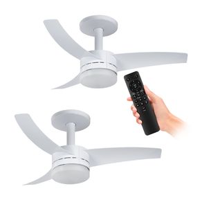 Kit 2 Ventiladores de Teto Arno Ultimate Bivolt Branco com 3 Pás e Controle Remoto VX13