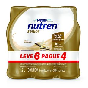 Kit Complemento Alimentar Nutren Senior Sabor Baunilha 6 Unidades 200ml