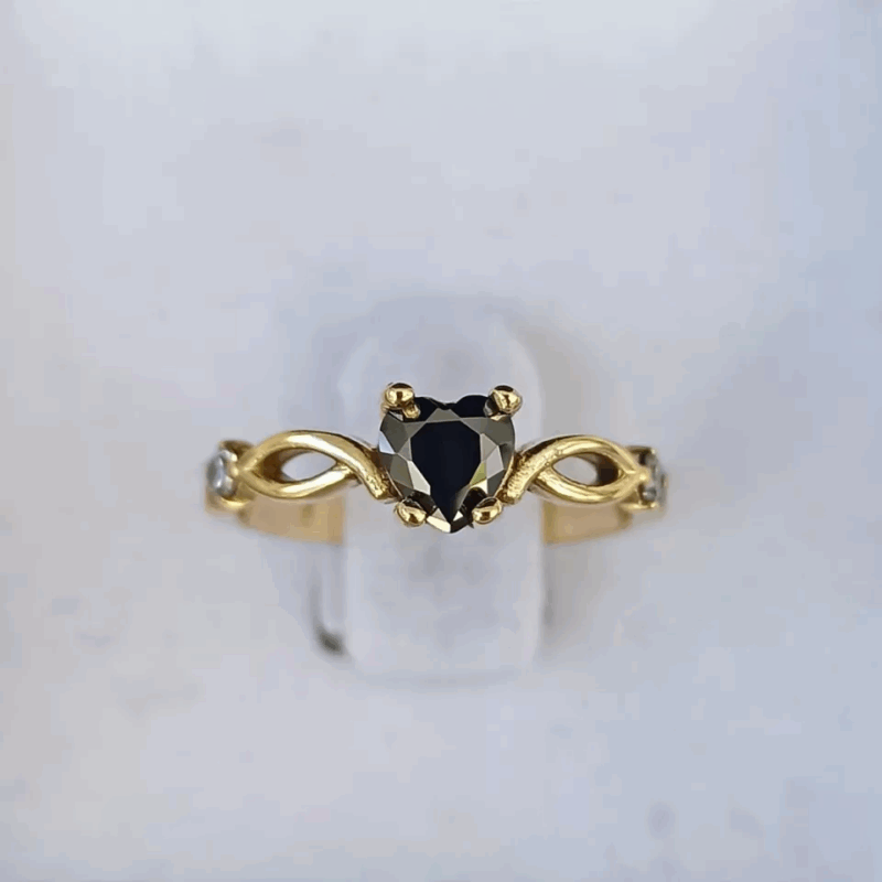 Anel Solitário Aparador Moeda Antiga com Zircônias Mod. Wandinha