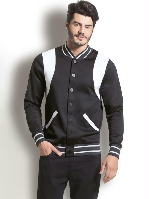 Casaco Preto e Branco Masculino