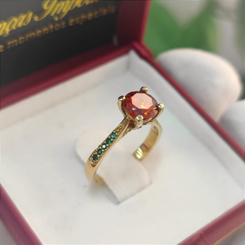 EDIÇÃO LIMITADA Anel Red Rose 27 pedras de Zircônia