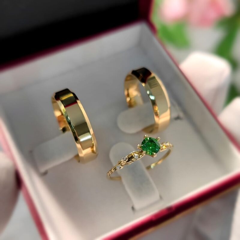 Oferta Par Alianças de Moedas Antigas 6mm Italiana + Anel Laurel