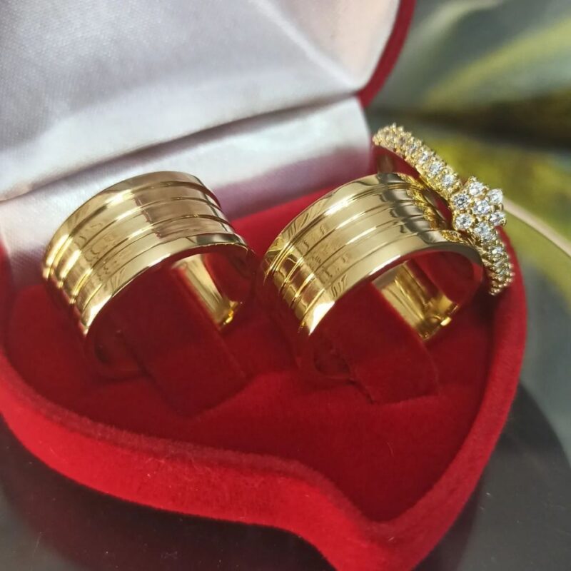 Par Alianças de Moedas Antigas 10mm Mod. Bulgaria + Anel Imperatriz