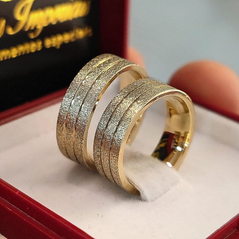 Par Alianças de Moedas Antigas 6mm Mod. A1 Granitadas