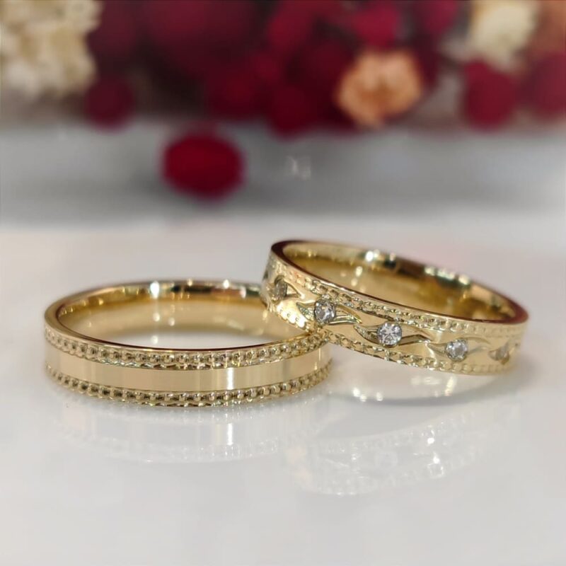 Par Alianças de Moedas Antigas Mod. Shapira 4mm