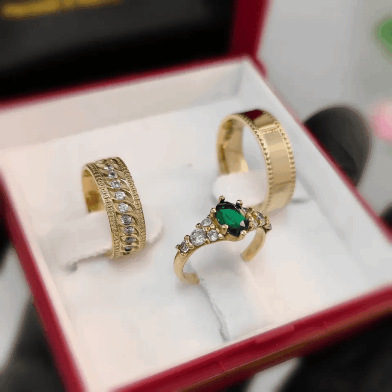 Par de Alianças Mod. Jade 6mm + Anel Melodia