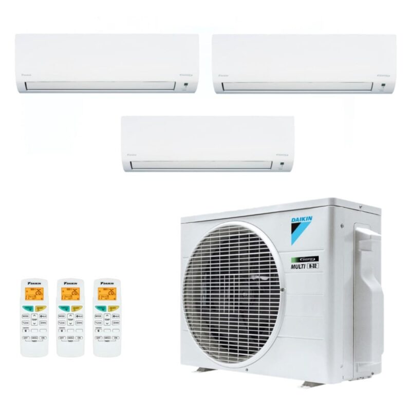 Ar-Condicionado Tri Split Inverter Daikin 18.000 (2x Evap HW 9.000 + 1x Evap HW 12.000) Só Frio 220V