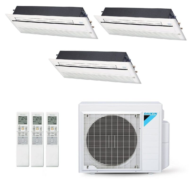 Ar-Condicionado Multi Split Inverter Daikin 28.000 BTUs (3x Evap Cassete 1 Via 12.000) Quente/Frio 220V