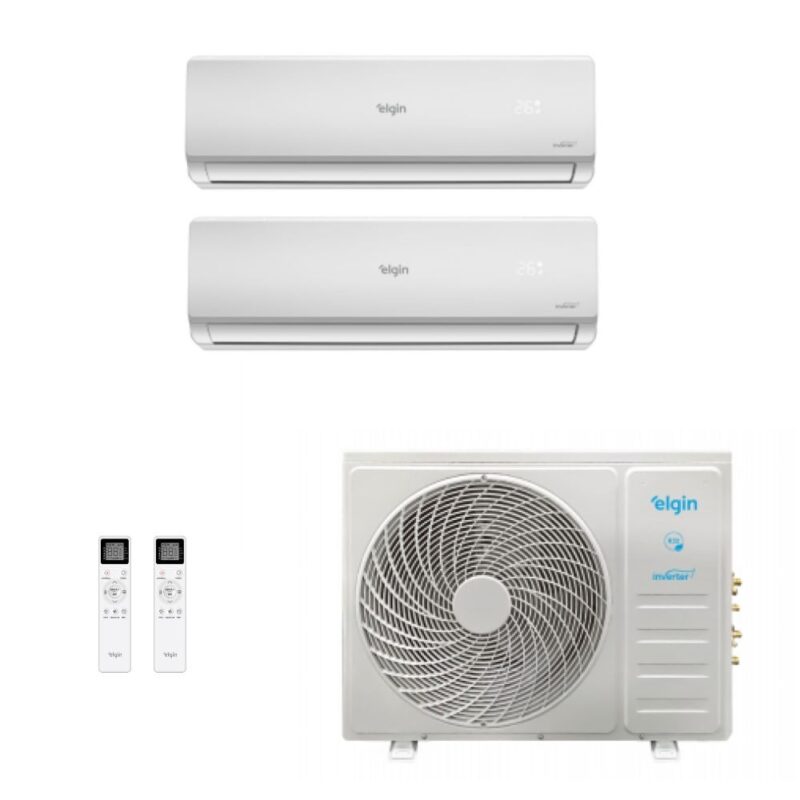 Ar-Condicionado Inverter Bi Split Elgin 18.000 BTUs (2x Evap Hi Wall 9.000) Quente/Frio 220V