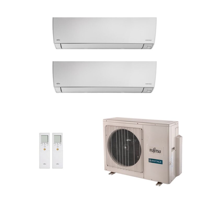 Ar-Condicionado Multi Split Inverter Fujitsu 18.000 (1x Evap HW 7.000 + 1x Evap HW 12.000) Quente/Frio 220V