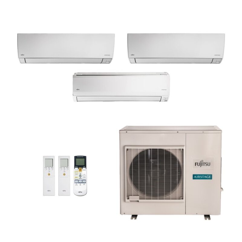 Ar-Condicionado Multi Split Inverter Fujitsu 35.000 (2x Evap HW 12.000 + 1x Evap HW 18.000) Quente/Frio 220V