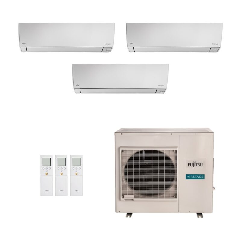 Ar-Condicionado Multi Split Inverter Fujitsu 35.000 (3x Evap HW 12.000) Quente/Frio 220V