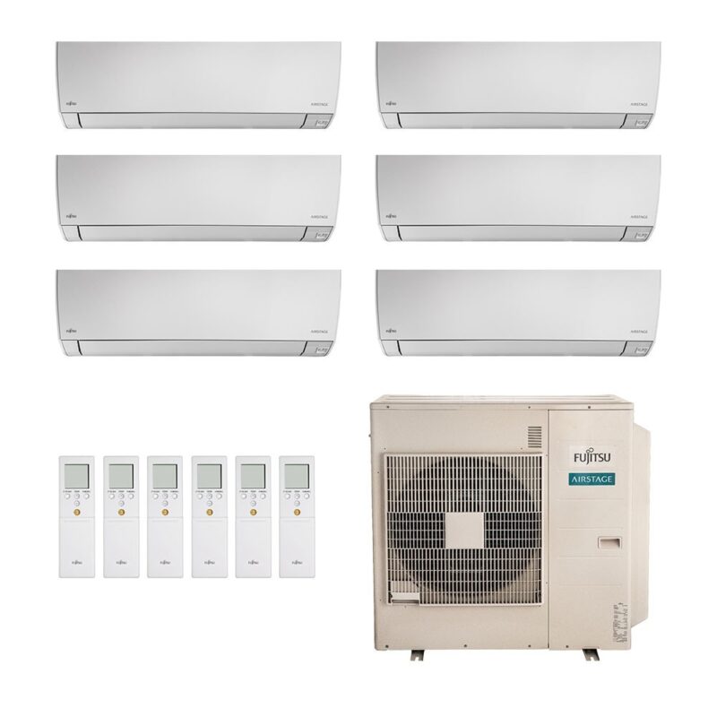 Ar-Condicionado Multi Split Inverter Fujitsu 45.000 (1x Evap HW 7.000 + 2x Evap HW 9.000 + 3x Evap HW 12.000) Quente/Frio 220V