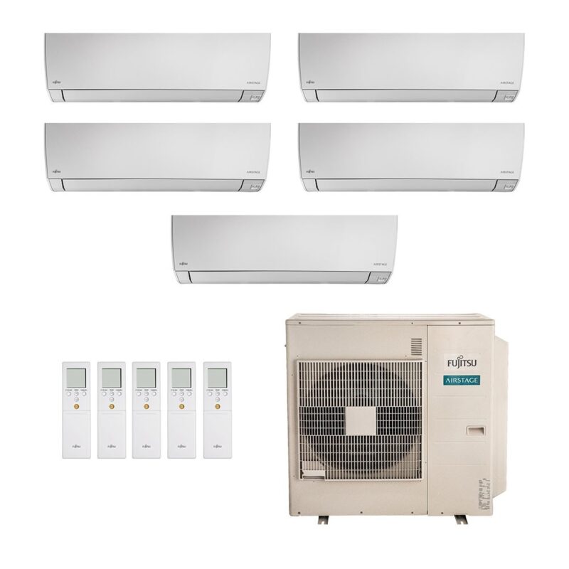 Ar-Condicionado Multi Split Inverter Fujitsu 45.000 (2x Evap HW 7.000 + 3x Evap HW 12.000) Quente/Frio 220V