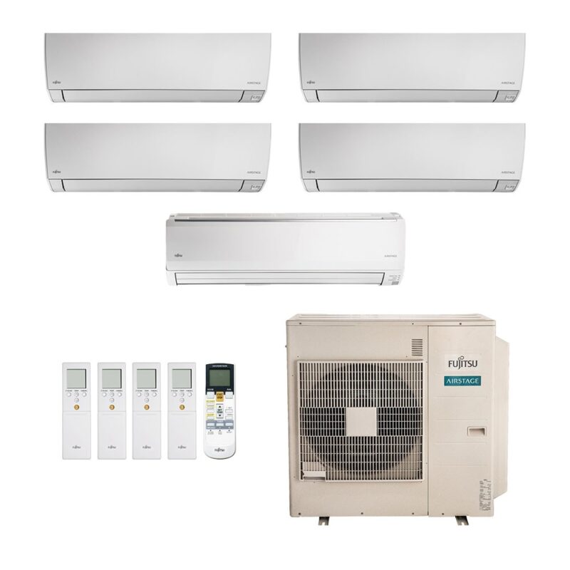 Ar-Condicionado Multi Split Inverter Fujitsu 45.000 (4x Evap HW 9.000 + 1x Evap HW 24.000) Quente/Frio 220V