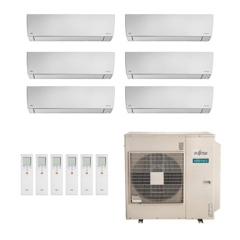 Ar-Condicionado Multi Split Inverter Fujitsu 45.000 (4x Evap HW 9.000 + 2x Evap HW 12.000) Quente/Frio 220V