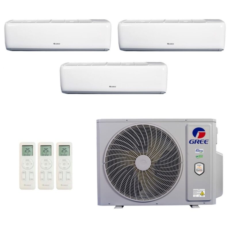 Ar-Condicionado Multi Split Inverter R-32 Gree 36.000 (1x Evap HW 12.000 + 2x Evap HW 18.000) Quente/Frio 220V
