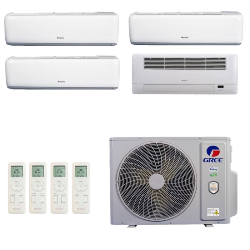 Ar-Condicionado Multi Split Inverter R-32 Gree 36.000 (3x Evap HW 9.000 + 1x Evap Cassete 1 Via 12.000) Quente/Frio 220V