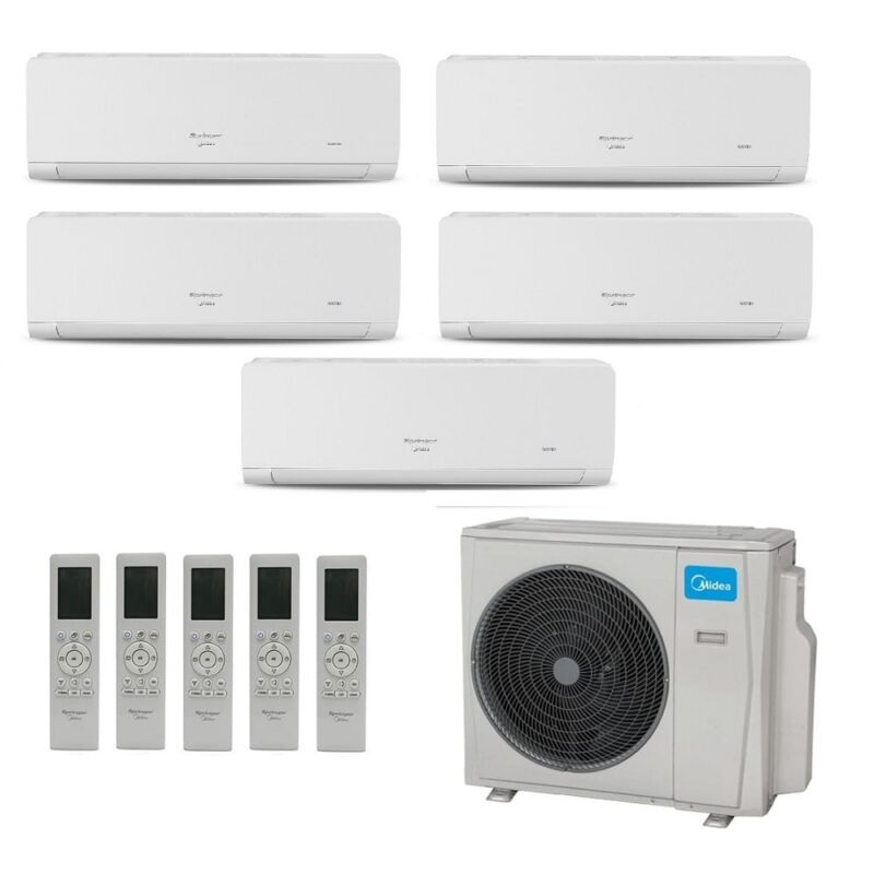 Ar-Condicionado Multi Split Inverter Midea 42.000 (4x Evap HW 9.000 + 1x Evap HW 12.000) Quente/Frio 220V