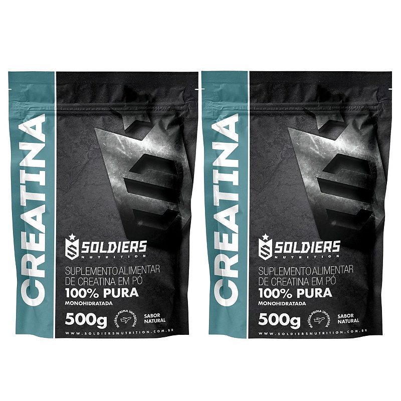 Kit: 2 Creatinas Monohidratadas 500g - 100% Pura Importada - Soldiers Nutrition