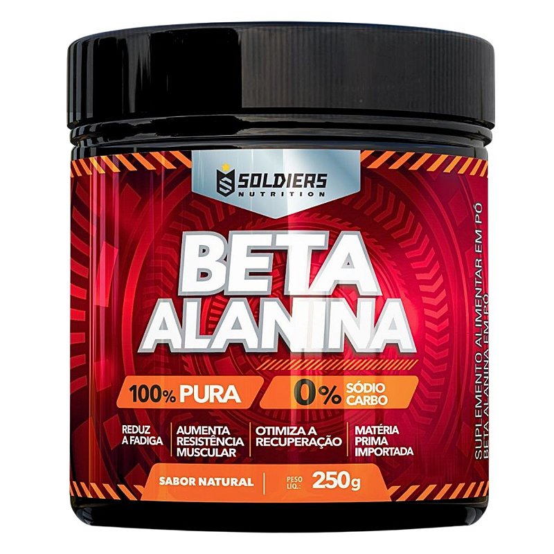 Beta Alanina 250g - 100% Puro Importado - Soldiers Nutrition