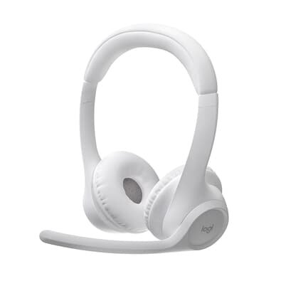 Headset Sem Fio Logitech Zone 300 Com Microfone com Cancelamento de Ruído, Conexão Bluetooth, Bateria Recarregável via USB-C, Branco- 981-001416