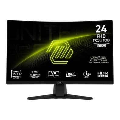 Monitor Gamer Curvo MSI 24", FHD, 180Hz, 4ms, VA, Preto - MAG242C