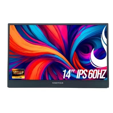 Monitor Portátil Gamer Rise Mode Portavision 14" Full HD 60hz IPS, Mini HDMI, USB-C, sRGB95, Preto - RM-MPV-14-B-60FH