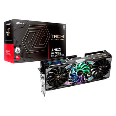 Placa de Vídeo ASRock RX 9070 XT Taichi OC AMD Radeon, ARGB, 16GB, GDDR6, 3100MHz, FidelityFX, RDNA - 90-GA5HZZ-00UANF