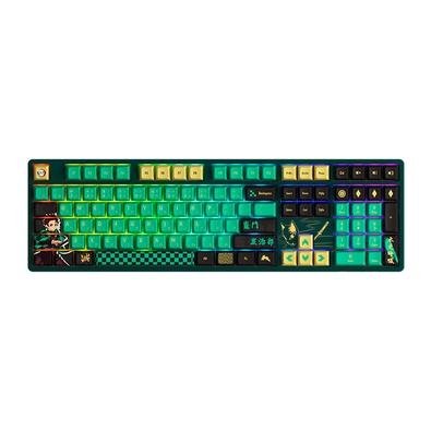 Teclado Mecânico Gamer Akko 5108B-Plus, RGB, Bluetooth, Switch Cream Yellow V3 Pro, N-Key, ANSI, Demon Slayer Kamado Nezuk, Rosa