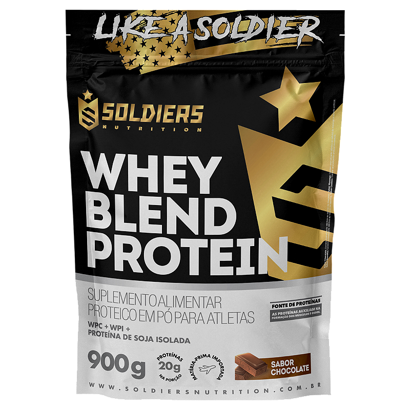 Whey Blend Protein Concentrado e Isolado - 900g - Soldiers Nutrition
